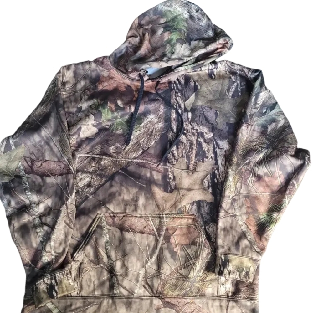 Mossy Oak Camo Hoodie XL 100% Polyester Pullover Hunting Outdoor Hoody